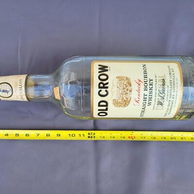 VINTAGE OLD CROW EMPTY LIQUOR BOTTLE - KANSAS STAMP
