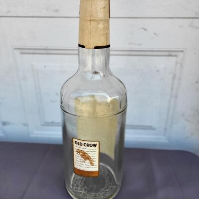 VINTAGE OLD CROW EMPTY LIQUOR BOTTLE - KANSAS STAMP