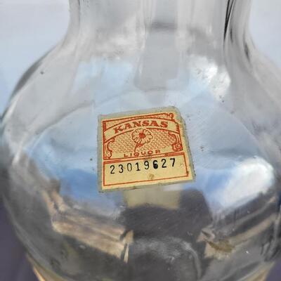 VINTAGE OLD CROW EMPTY LIQUOR BOTTLE - KANSAS STAMP