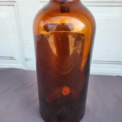 VINTAGE CANADIAN CLUB LARGE GLASS LIQUOR BOTTLE - KANSAS STAMP