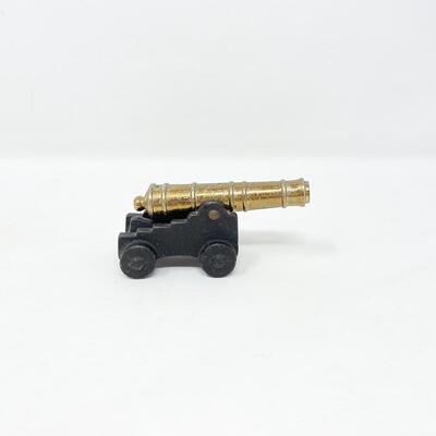 CAST IRON & BRASS 2.5â€ CANNON FIGURINE