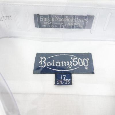 BOTANY 500 MENâ€™S WHITE DRESS SHIRT - 17â€ NECK 34/35â€ SLEEVE (#1)