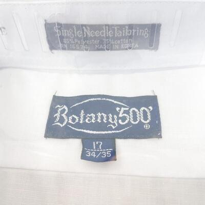 BOTANY 500 MENâ€™S WHITE DRESS SHIRT - 17â€ NECK 34/35â€ SLEEVE (#2)