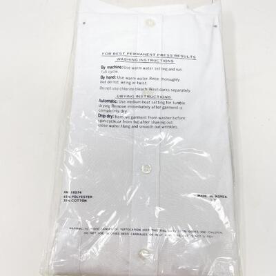 BOTANY 500 MENâ€™S WHITE DRESS SHIRT - 17â€ NECK 34/35â€ SLEEVE (#2)