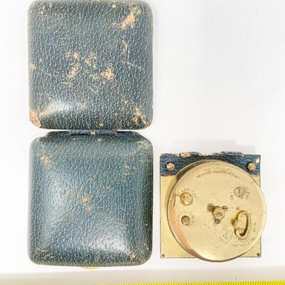 VINTAGE PHINNEY-WALKER TRAVEL ALARM CLOCK W/ LEATHER CASE