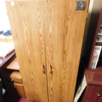 Double Door Wood Finish Laminate Storage Cabinet