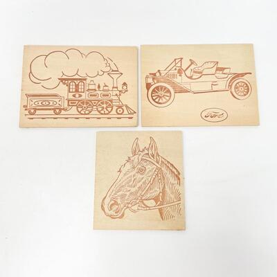 SMALL WOOD BURNED PLAQUE BUNDLE