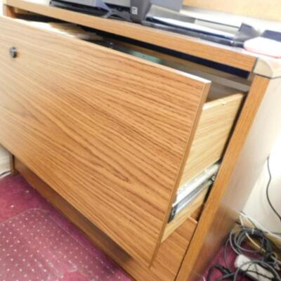 Double Drawer Wood Finish Filing Cabinet (FO)