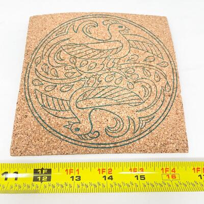 BIRD DESIGN 6â€ CORK TRIVET