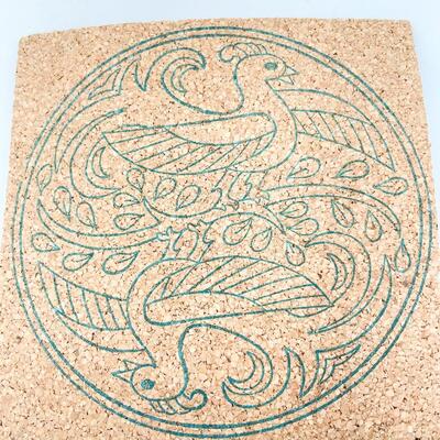 BIRD DESIGN 6â€ CORK TRIVET