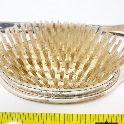 VINTAGE VANITY MIRROR AND BRUSH GOLD & SILVER TONED SET