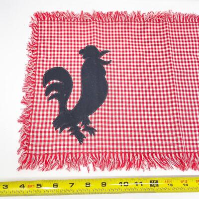12â€ X 21â€ RED GINGHAM ROOSTER PLACEMAT