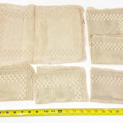 VINTAGE CROCHETED LINENS SET OF 9