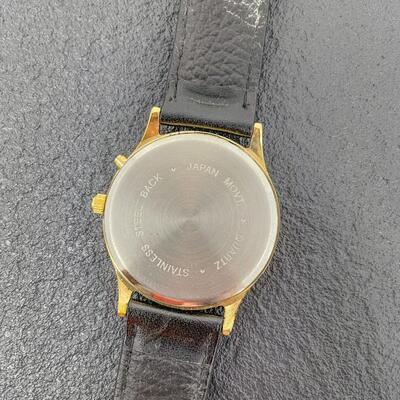 TIME QUARTZ WATCH W/ BLACK WRISTBAND