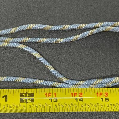 BLUE & GOLD WOVEN BOLO TIE W/ RAMâ€™S HEAD SLIDE