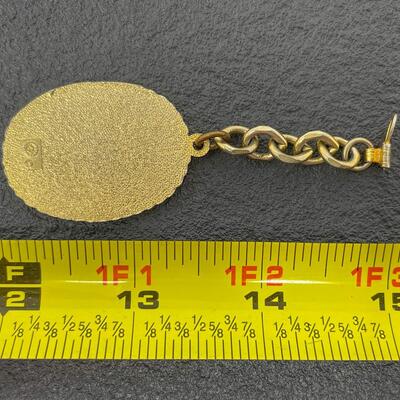 VINTAGE NOVEMBER GOLD TONED KEYCHAIN W/ GEM