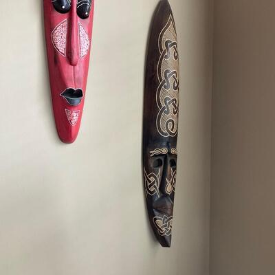 Set of 5 Wood African Masks