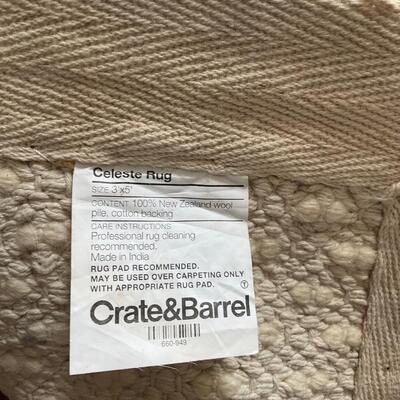 3â€™ x 5â€™ Crate and barrel Celeste Rug 100% New Zealand Wool 1 of 2