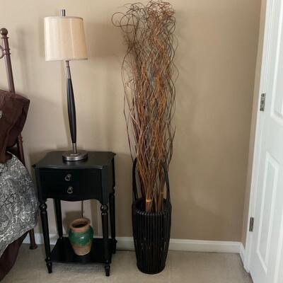 Asian Wood Basket with Sticks