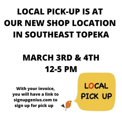CLICK HERE FOR INFO ON LOCAL PICK-UP