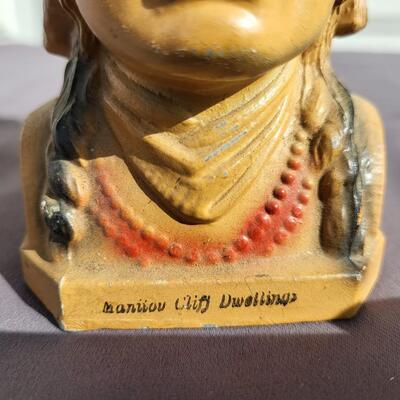 MANITOU CLIFF DWELLING NATIVE AMERICAN VINTAGE METAL BANK