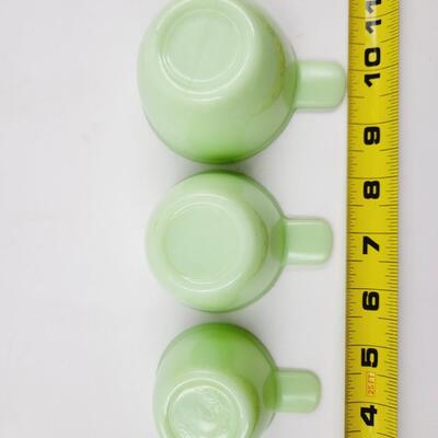 JADEITE GREEN GLASS MEASURING CUPS 3 PC