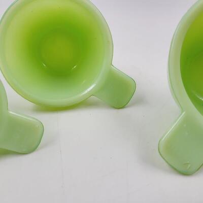 JADEITE GREEN GLASS MEASURING CUPS 3 PC