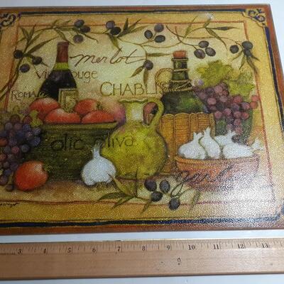 Glass wines picture cutting board