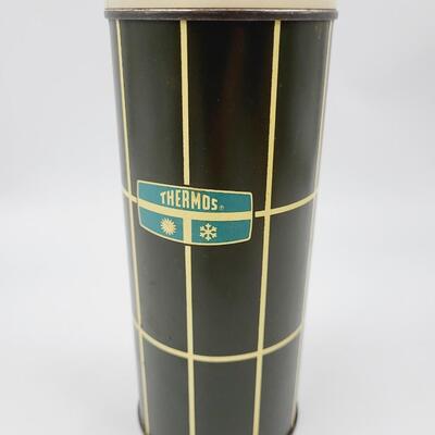 VINTAGE GREEN THERMOS W/ LID & STOPPER