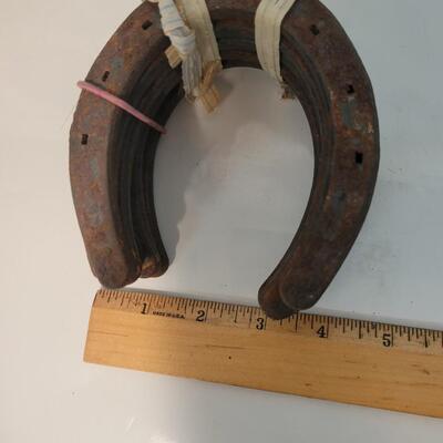 6 old horseshoes
