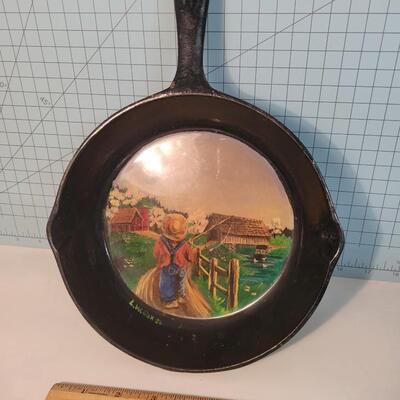 Ol cast iron # 5 pan painting