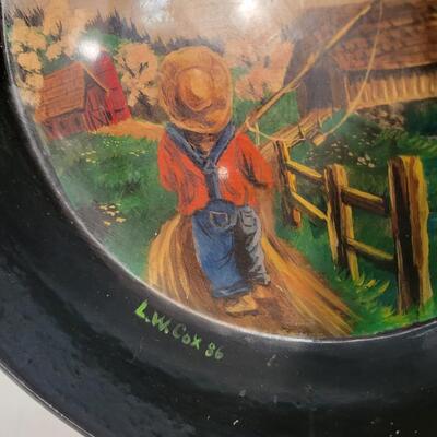 Ol cast iron # 5 pan painting