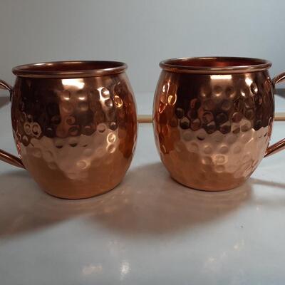 2 Vintage hammered copper cups