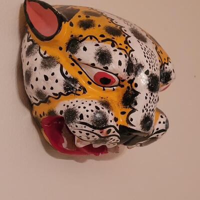 Lot 38: Oaxaca Folk Art Wood Alejibre Mask