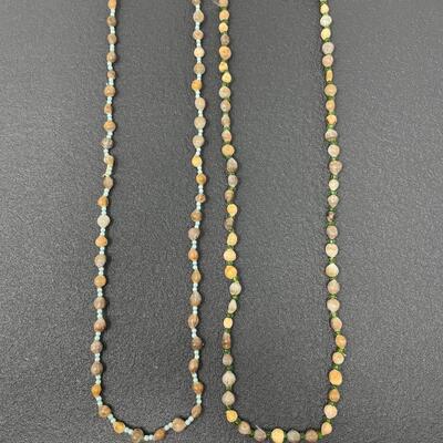 BEADED STONE? NECKLACES SET OF 2
