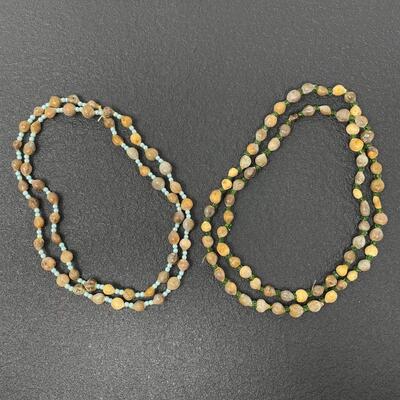 BEADED STONE? NECKLACES SET OF 2