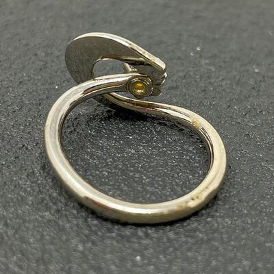 VINTAGE PEARL & SILVER TONED RING - SIZE 5
