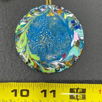 UNIQUE COLORFUL METAL PENDANT NECKLACE