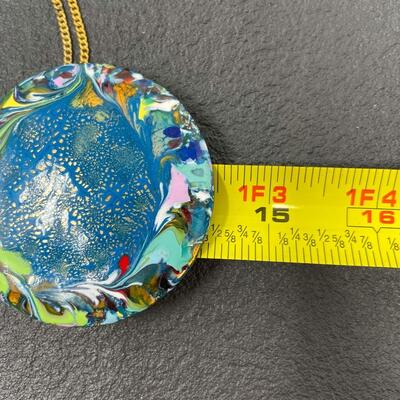 UNIQUE COLORFUL METAL PENDANT NECKLACE