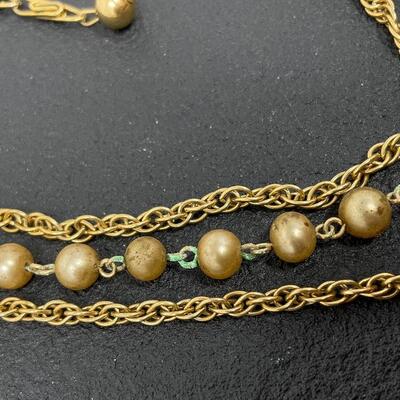 VINTAGE KRAMER BEADED 3 STRAND NECKLACE