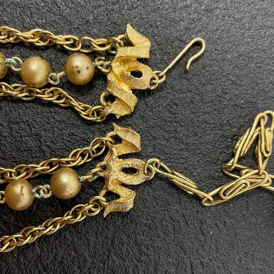 VINTAGE KRAMER BEADED 3 STRAND NECKLACE