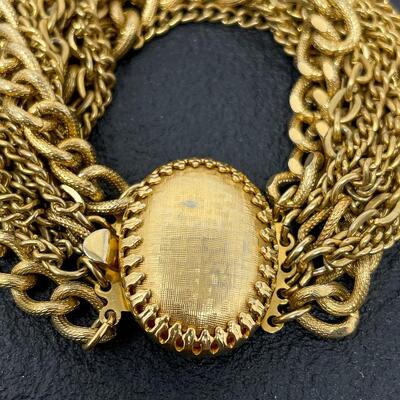 VINTAGE GOLD TONED MULTI CHAIN BRACELET