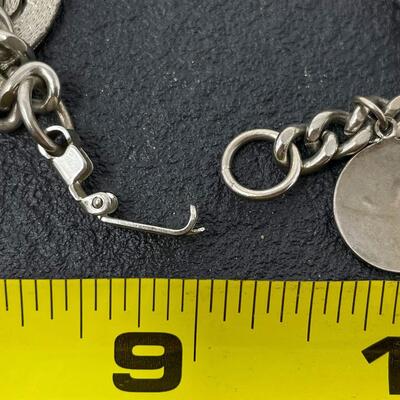 VINTAGE SILVER TONED CHARM BRACELET