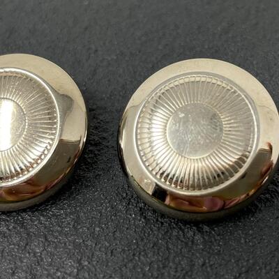VINTAGE SILVER TONED MEDALLION EARRINGS