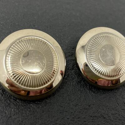 VINTAGE SILVER TONED MEDALLION EARRINGS