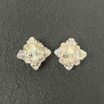 VINTAGE IRIDESCENT BEADED EARRINGS