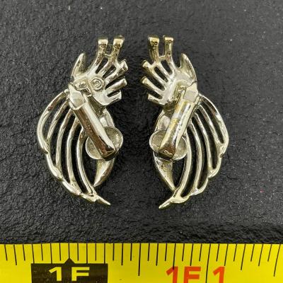 VINTAGE SILVER TONED UNIQUE EARRINGS