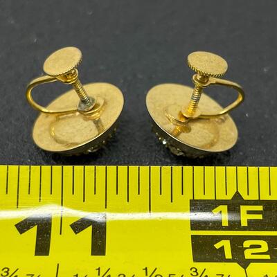 VINTAGE GOLD TONED RHINESTONE EARRINGS