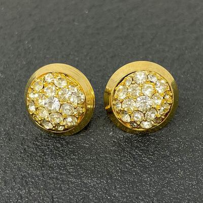 VINTAGE GOLD TONED RHINESTONE EARRINGS