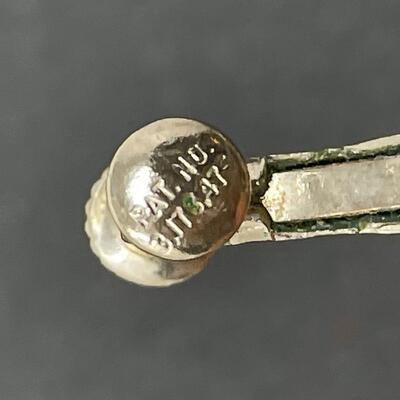 VINTAGE PEARL? SILVER TONED EARRINGS